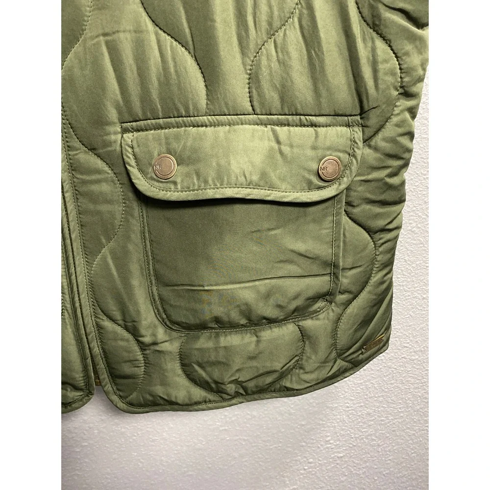 Natural Reflections Mens XL Olive Green Onion Quilted Full Zip Puffer Vest Outdo